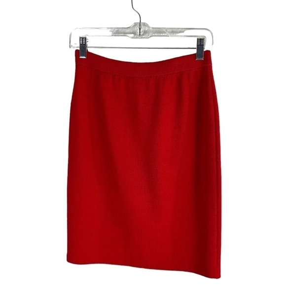 St. John Collection Red Santana Knit Skirt